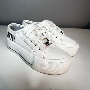 DKNY - Lightly Worn, Kids, White Sneakers, Platform, Chunky, Soft, Laces, Sz 11
